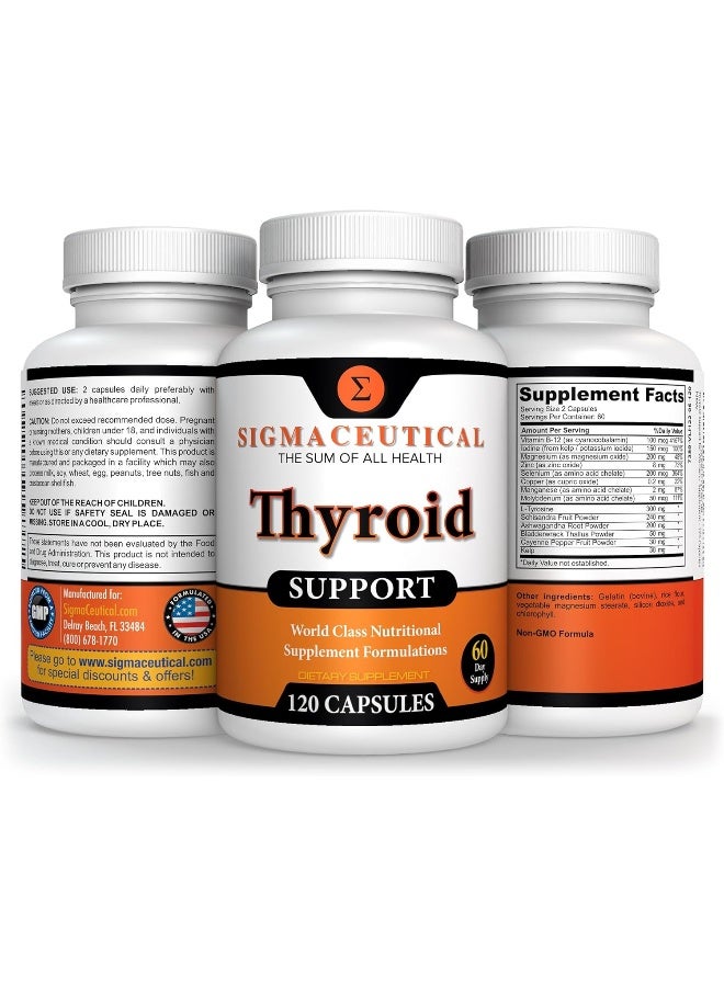 Sigmaceutical Zinc & Selenium Supplement - Thyroid Support Supplement - Iodine Capsules - Kelp Supplement - 120 Capsules - Image 4